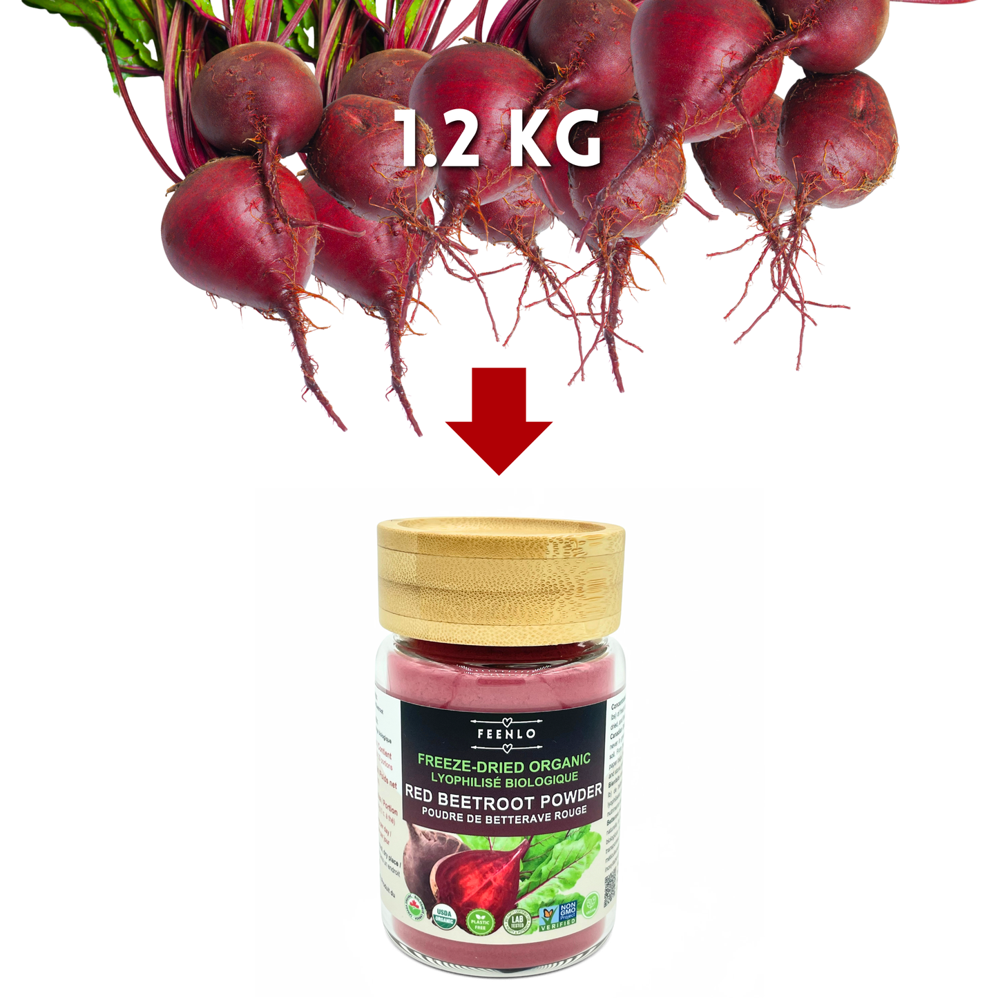 Red Beetroot Powder, Freeze Dried, Organic